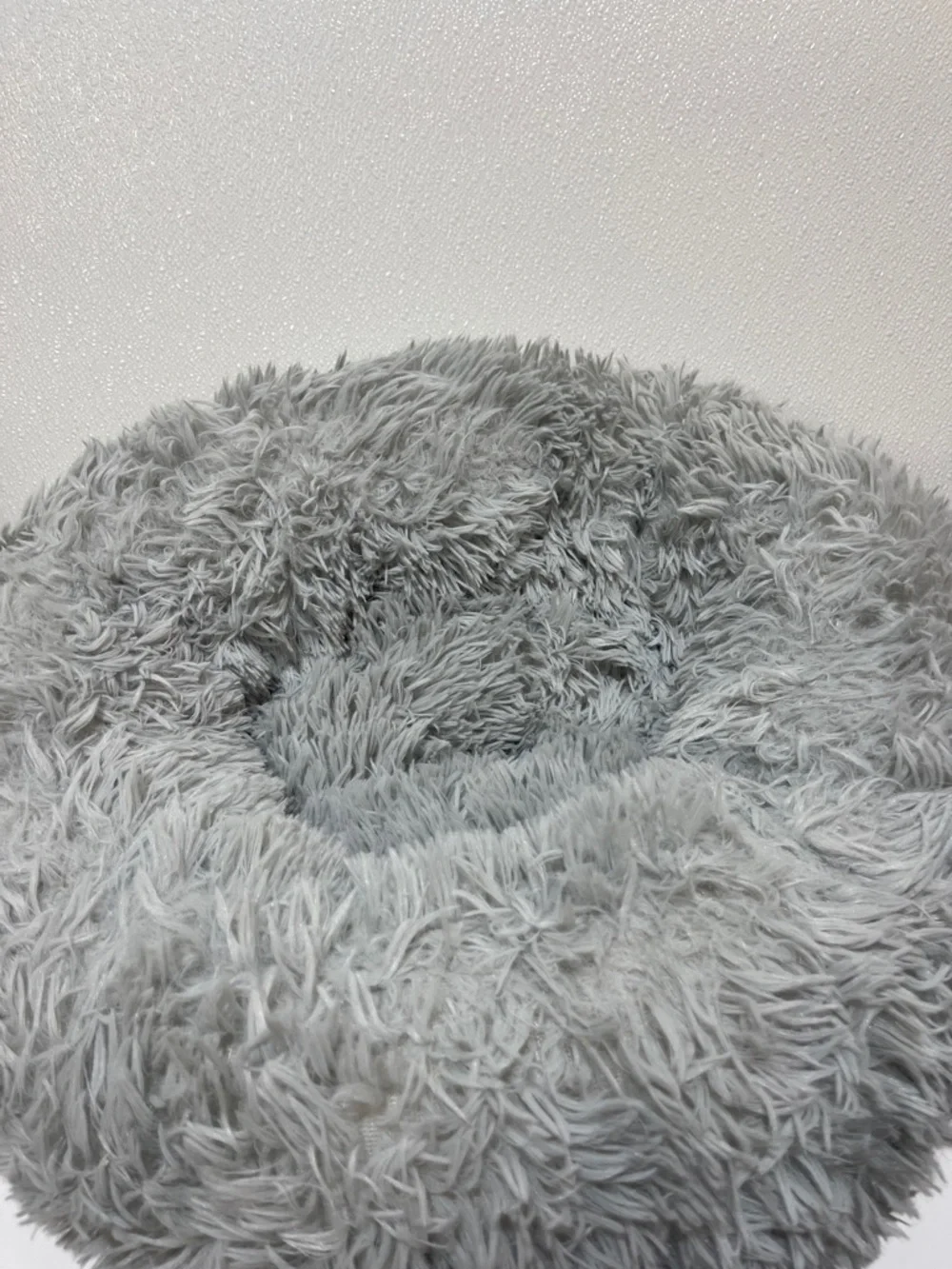 3/$30 Plush Donut Dog Bed - Light Gray Cozy Bed for Small Dogs/Cats up to 25 lb